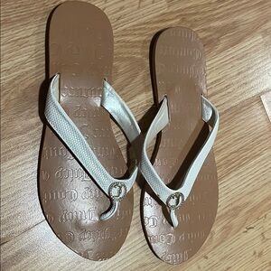 Juicy Couture Stylish White and Brown Women's Sandals